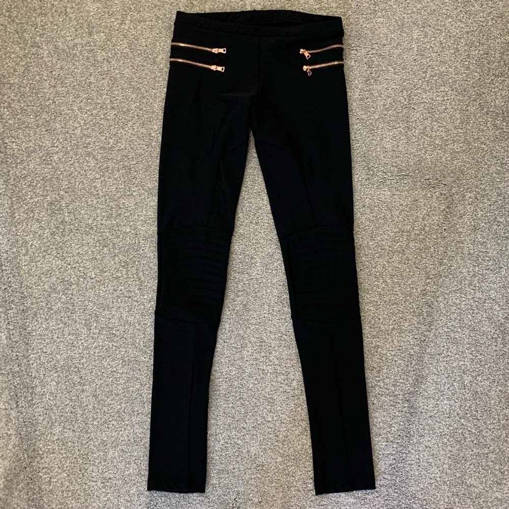 Planet Blue Blue Life Moto Zip Leggings